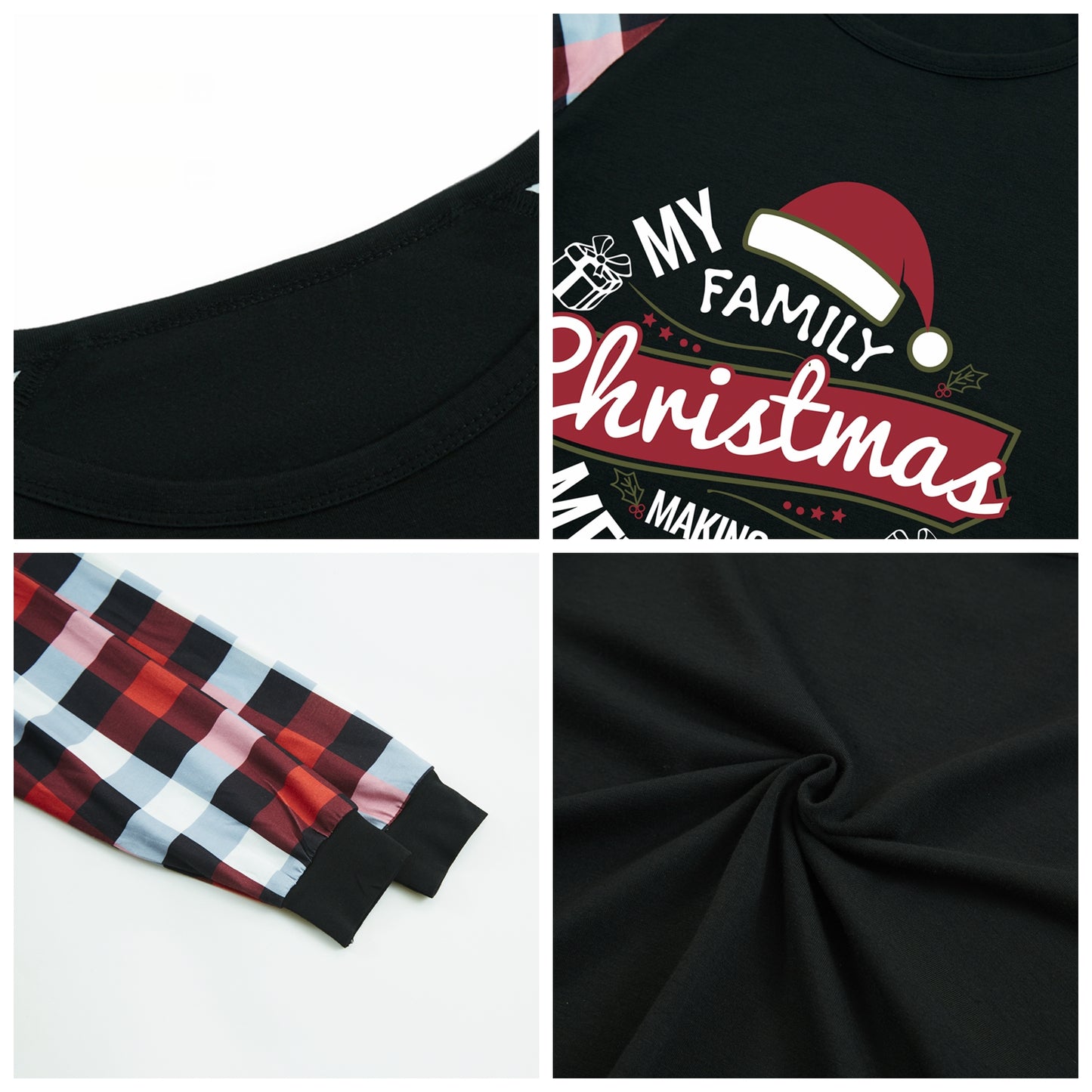 FunoSoul Christmas Pajamas for Family Christmas Pjs Family Pjs Matching Sets With Pocket