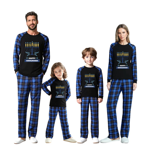 Funosoul Hanukkah Pajamas for Family Hanukkah Family Pjs Matching Sets With Pocket