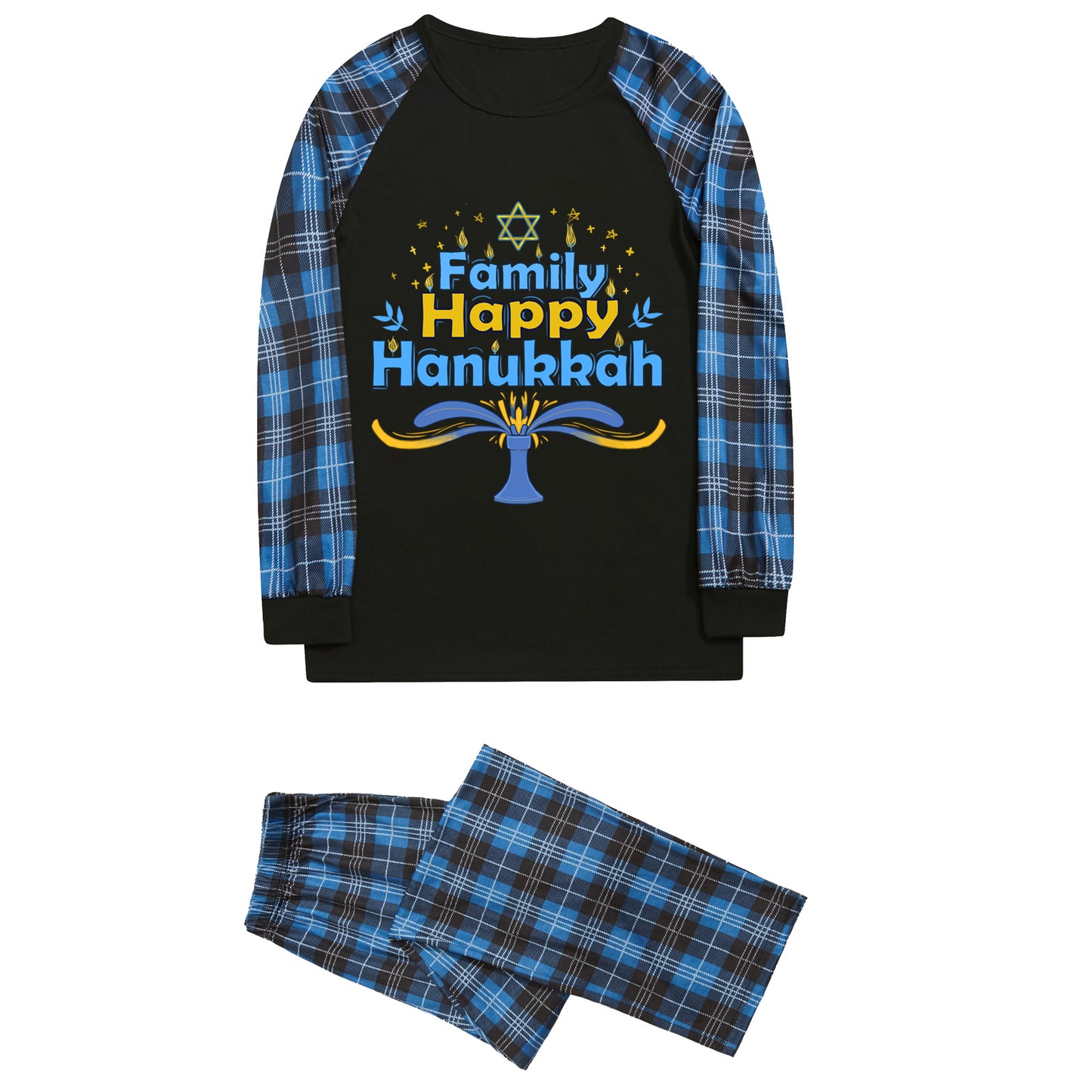 Funosoul Hanukkah Pajamas for Family Hanukkah Family Pjs Matching Sets With Pocket