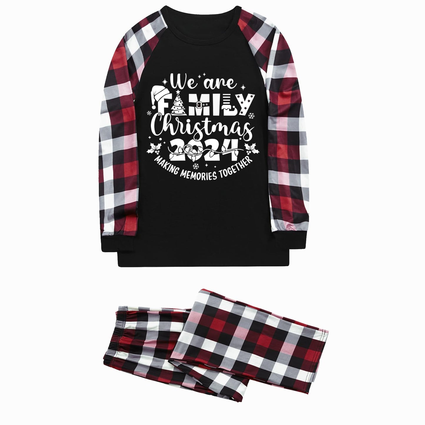 FunoSoul Christmas Pajamas for Family Christmas Pjs Family Pjs Matching Sets With Pocket