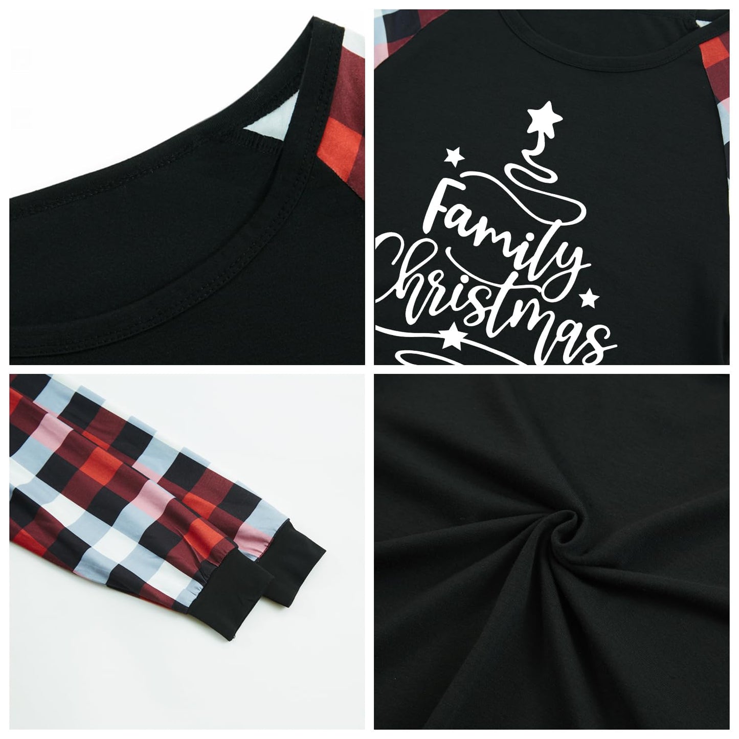 FunoSoul Christmas Pajamas for Family Christmas Pjs Family Pjs Matching Sets With Pocket