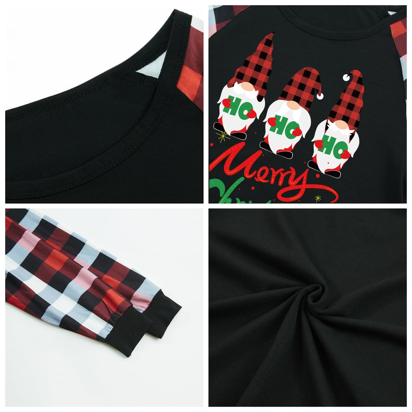 FunoSoul Christmas Pajamas for Family Christmas Pjs Family Pjs Matching Sets With Pocket