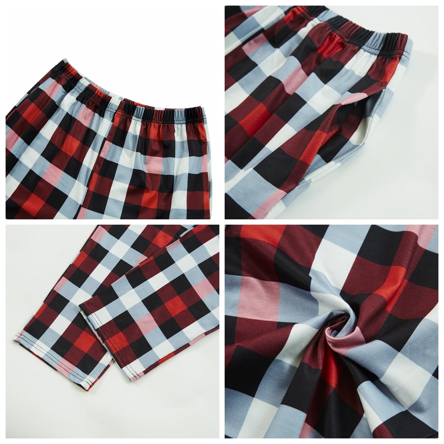 FunoSoul Christmas Pajamas for Family Christmas Pjs Family Pjs Matching Sets With Pocket