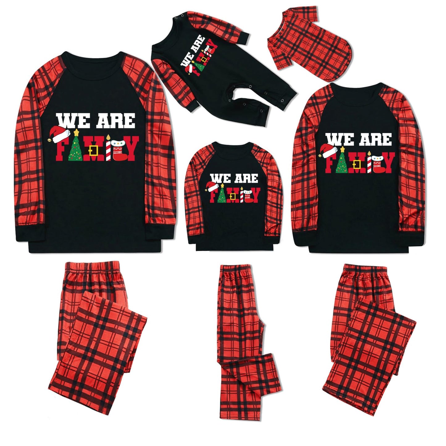 FunoSoul Christmas Pajamas for Family Christmas Pjs Family Pjs Matching Sets With Pocket