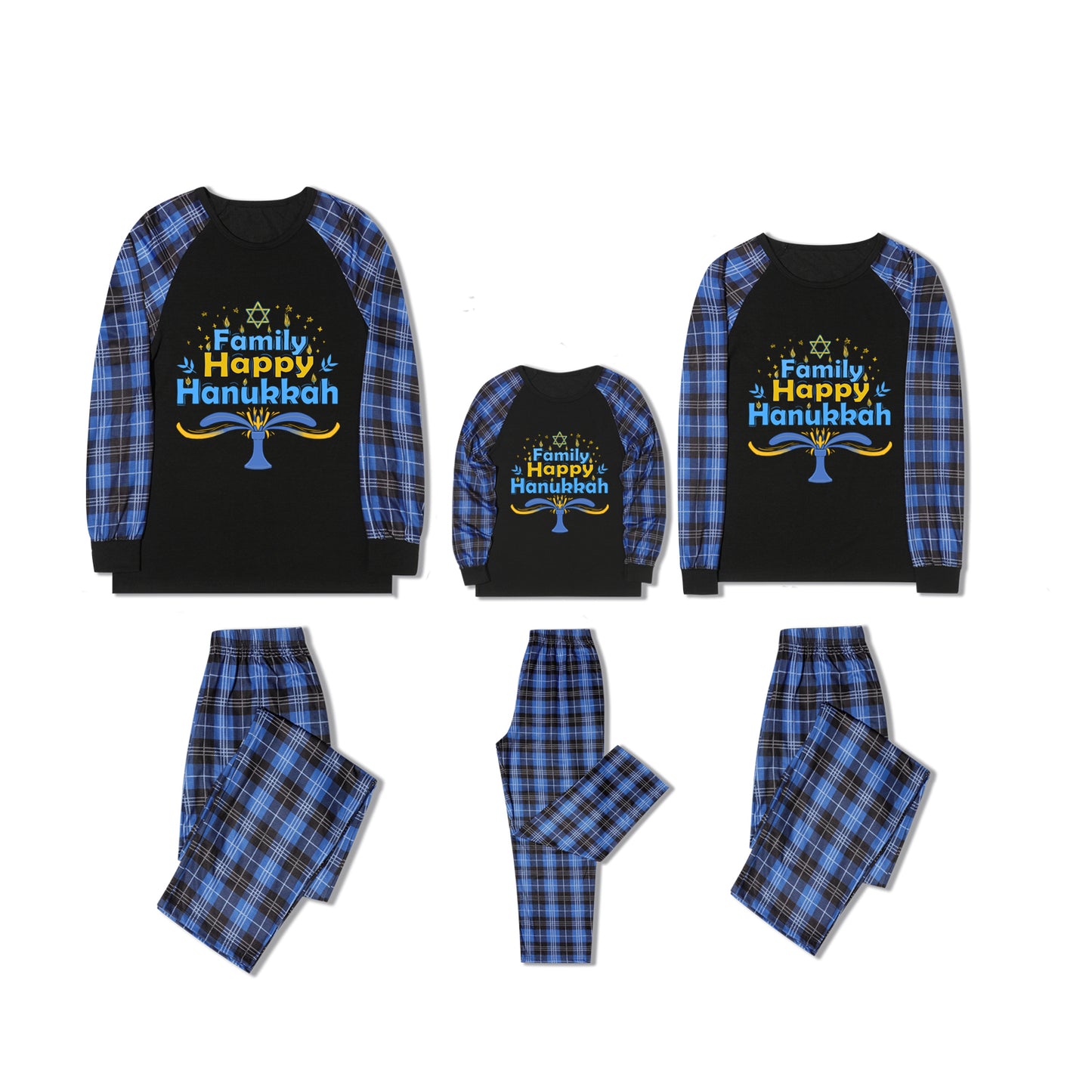 Funosoul Hanukkah Pajamas for Family Hanukkah Family Pjs Matching Sets With Pocket
