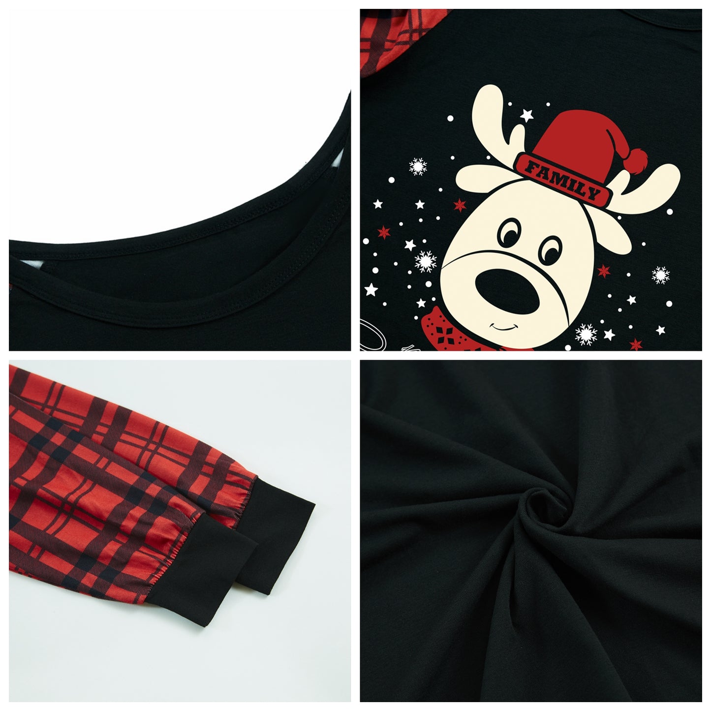 FunoSoul Christmas Pajamas for Family Christmas Pjs Family Pjs Matching Sets With Pocket