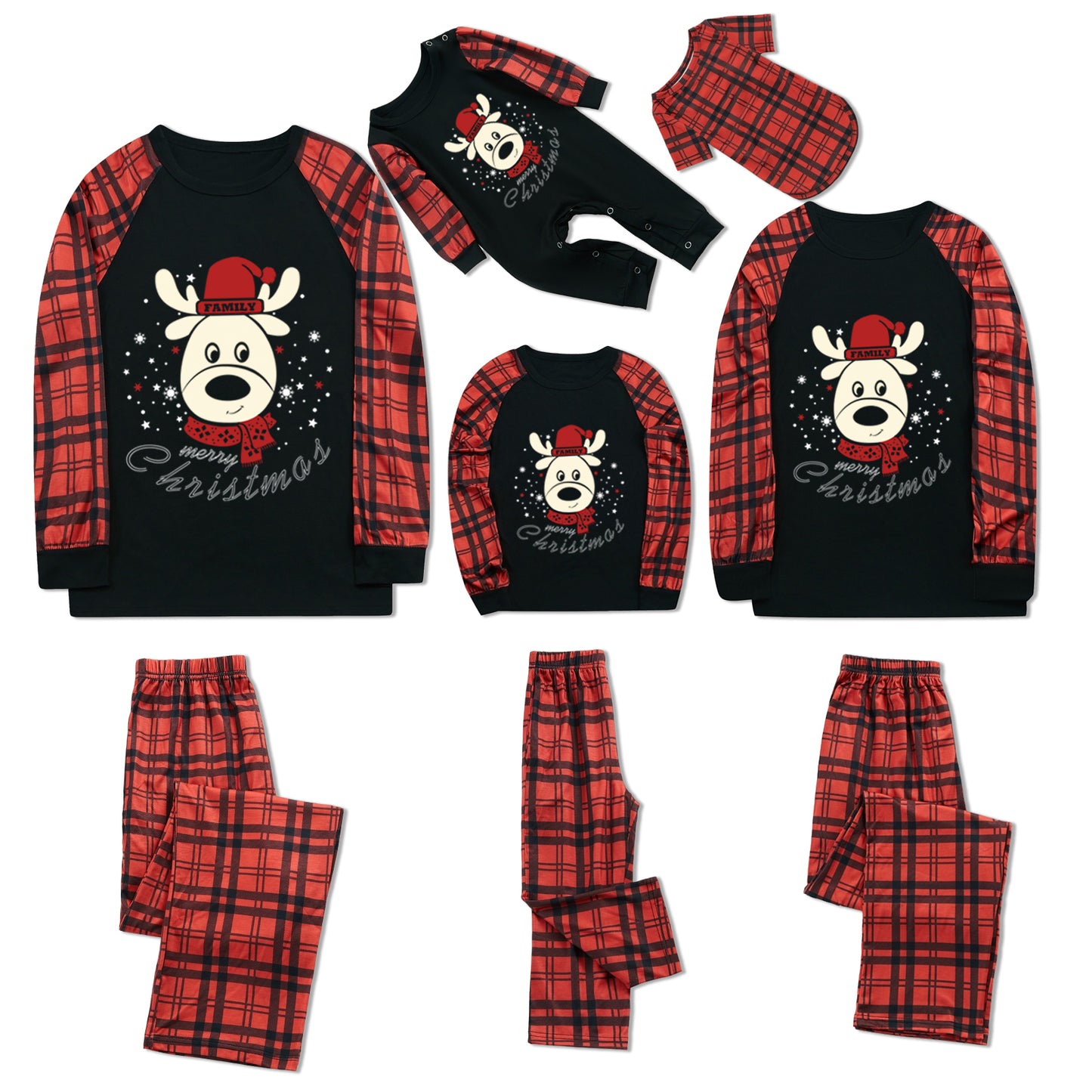 FunoSoul Christmas Pajamas for Family Christmas Pjs Family Pjs Matching Sets With Pocket