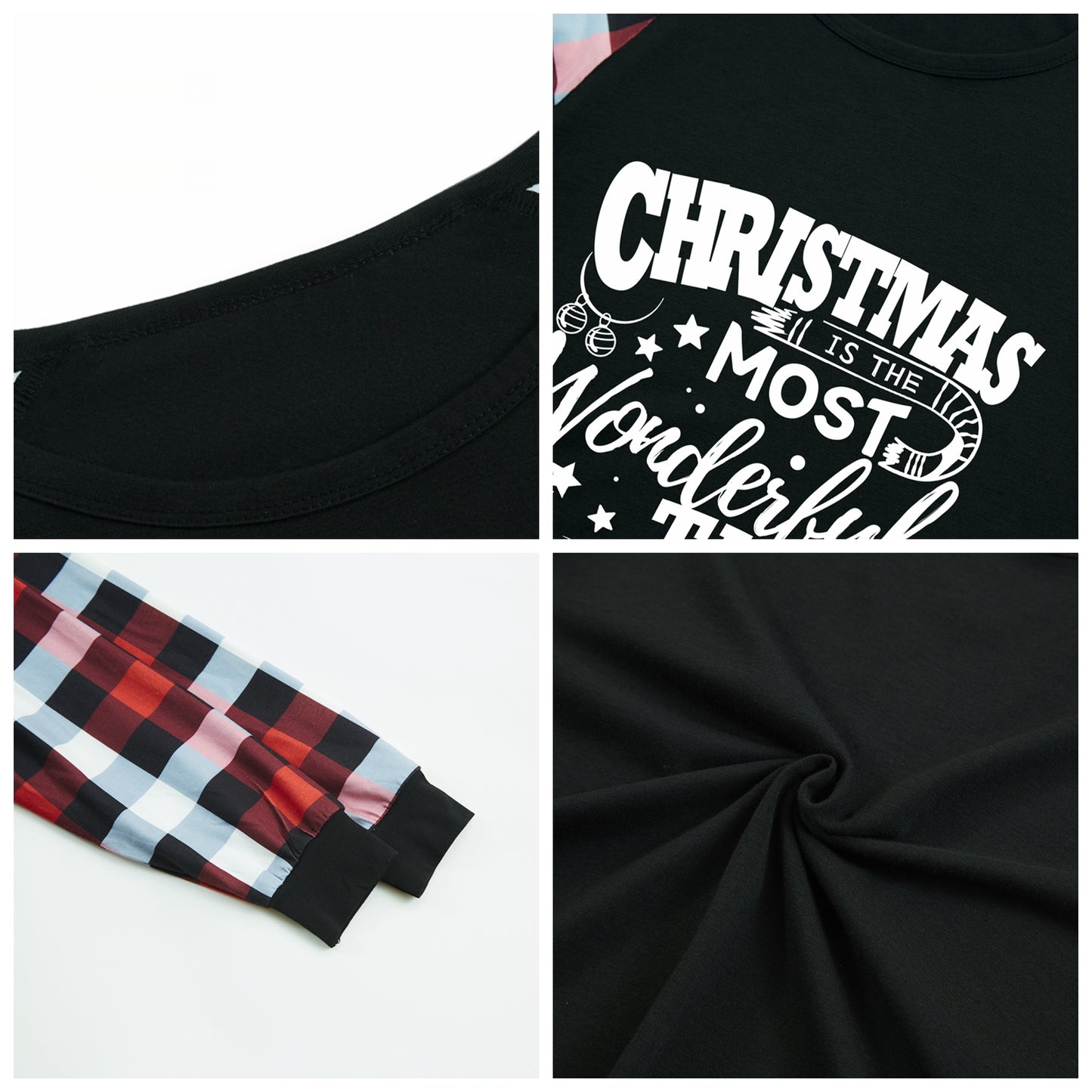 FunoSoul Christmas Pajamas for Family Christmas Pjs Family Pjs Matching Sets With Pocket