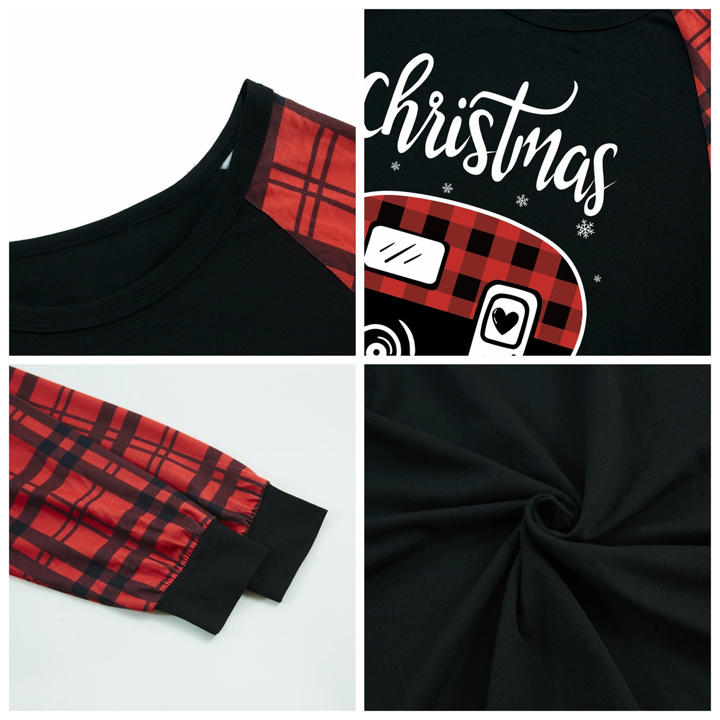 FunoSoul Christmas Pajamas for Family Christmas Pjs Family Pjs Matching Sets With Pocket