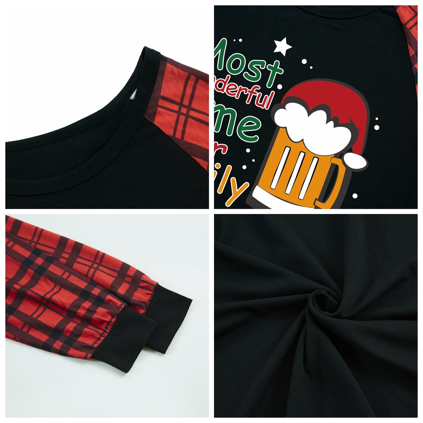 FunoSoul Christmas Pajamas for Family Christmas Pjs Family Pjs Matching Sets With Pocket
